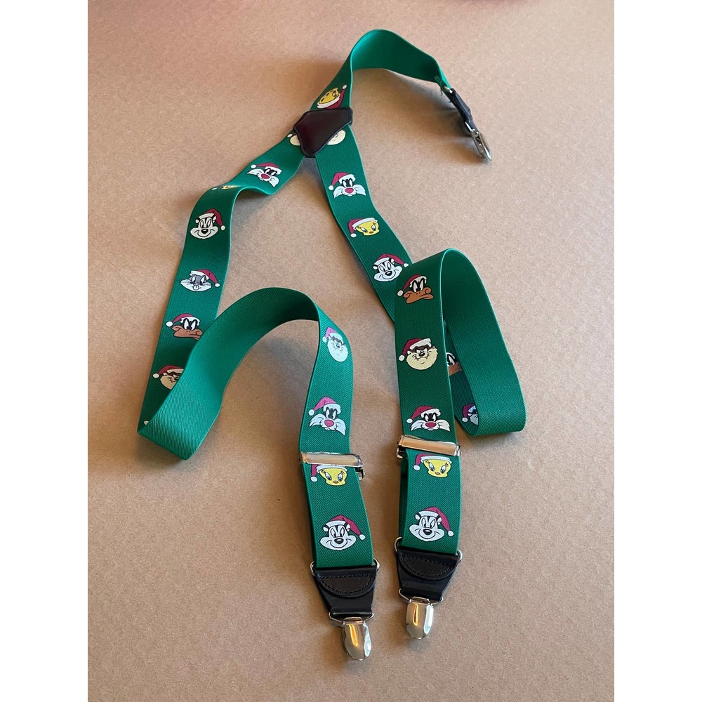 Warner Bros Studios Looney Tunes Daffy Duck Elastic Braces Suspenders Christmas